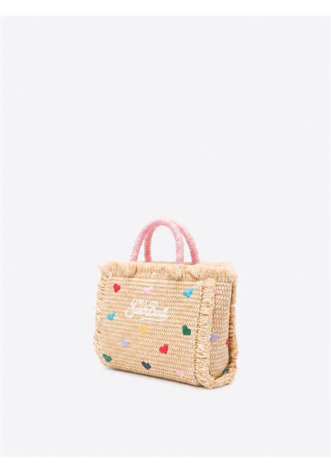 Borsa mini in paglia SAINT BARTH | VAMI009 VANITY MINI STRAW N00344L MINI HEARTS COL EMB
